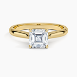 Dawn 2mm Diamond Ring Yellow Gold 18k Asscher Engagement Ring