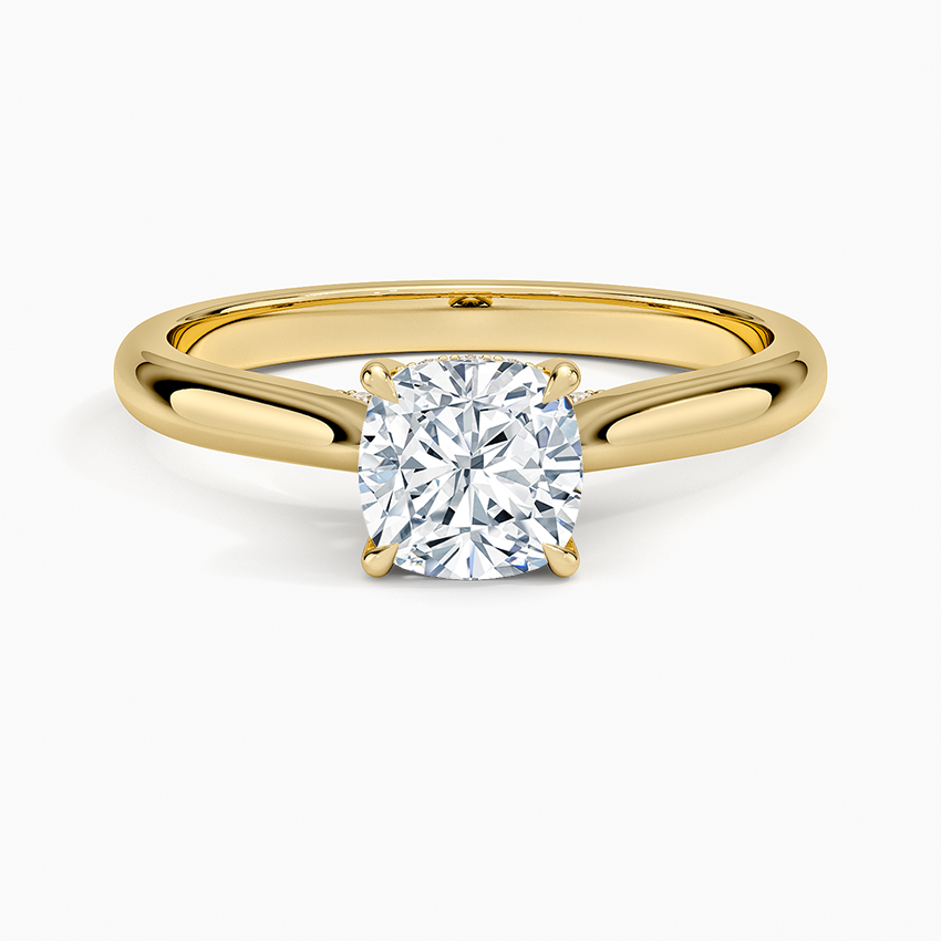 Dawn 2mm Diamond Ring Yellow Gold 18k Cushion Engagement Ring