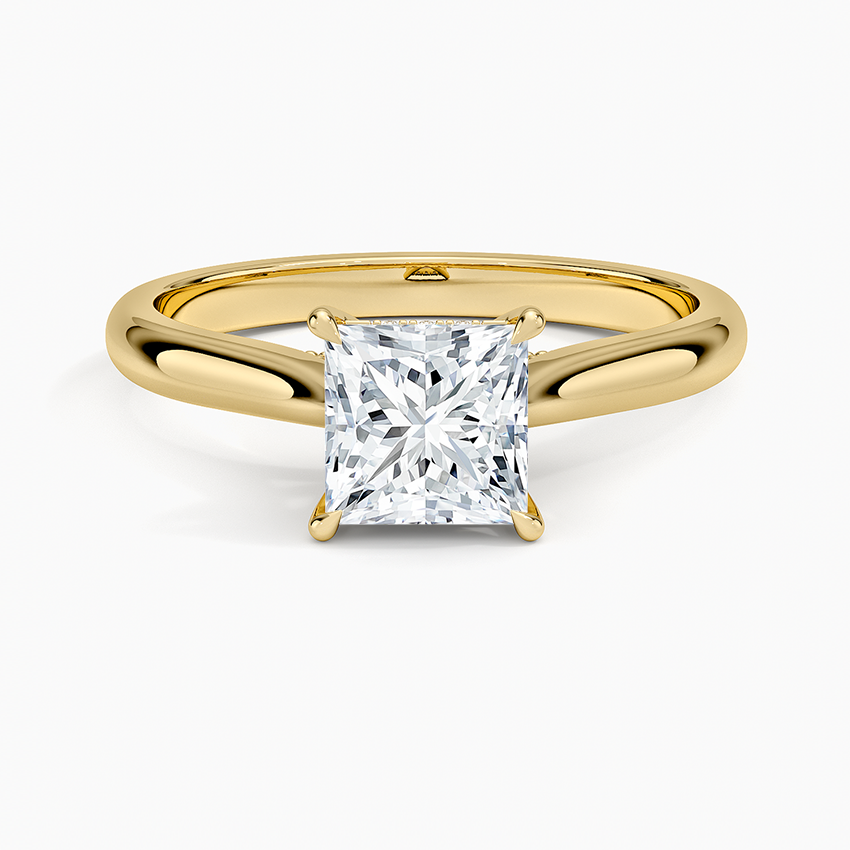 Dawn 2mm Diamond Ring Yellow Gold 18k Princess Engagement Ring