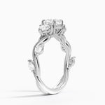 Vintage Secret Garden Three Stone Diamond Ring Platinum Cushion Engagement Ring