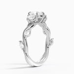 Vintage Secret Garden Three Stone Diamond Ring Platinum Heart Engagement Ring