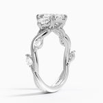 Vintage Secret Garden Three Stone Diamond Ring Platinum Marquise Engagement Ring