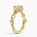 Vintage Secret Garden Three Stone Diamond Ring Yellow Gold 18k Pear Engagement Ring
