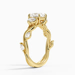 Vintage Secret Garden Three Stone Diamond Ring Yellow Gold 18k Princess Engagement Ring