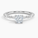 Delicate Versailles Diamond Ring Platinum Cushion Engagement Ring
