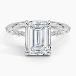 Delicate Versailles Diamond Ring Platinum Emerald Engagement Ring