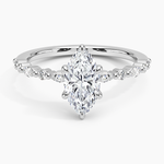 Delicate Versailles Diamond Ring Platinum Marquise Engagement Ring
