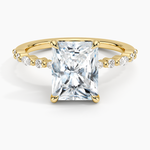 Delicate Versailles Diamond Ring Yellow Gold 18k Radiant Engagement Ring