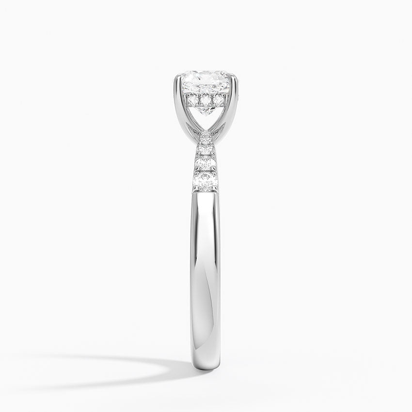 Bella Hidden Halo Diamond Ring (1/5 ct. tw.) Platinum Cushion Engagement Ring