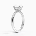 Bella Hidden Halo Diamond Ring (1/5 ct. tw.) Platinum Emerald Engagement Ring