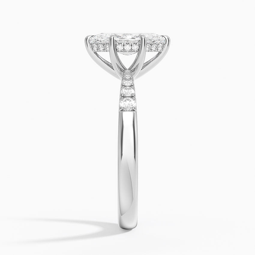 Bella Hidden Halo Diamond Ring (1/5 ct. tw.) Platinum Marquise Engagement Ring