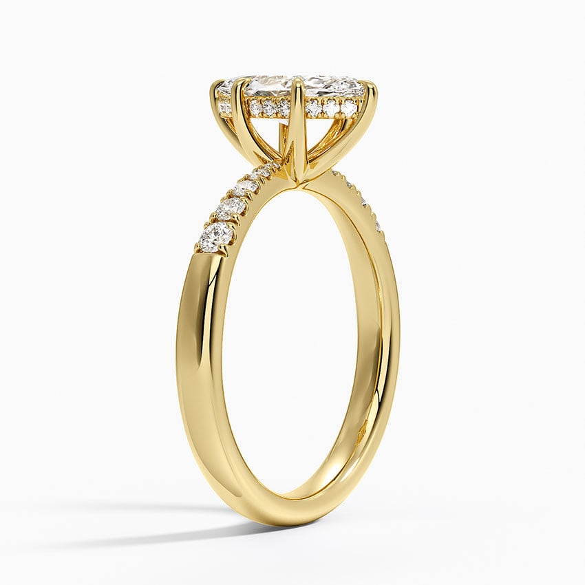Bella Hidden Halo Diamond Ring (1/5 ct. tw.) Yellow Gold 18k Marquise Engagement Ring