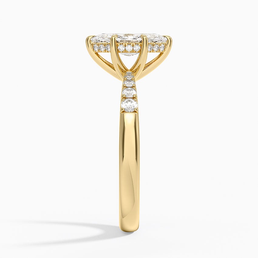 Bella Hidden Halo Diamond Ring (1/5 ct. tw.) Yellow Gold 18k Marquise Engagement Ring