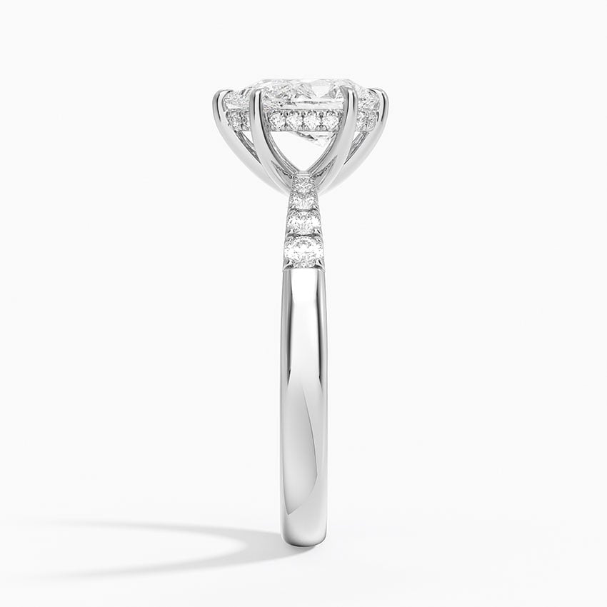 Bella Hidden Halo Diamond Ring (1/5 ct. tw.) Platinum Pear Engagement Ring