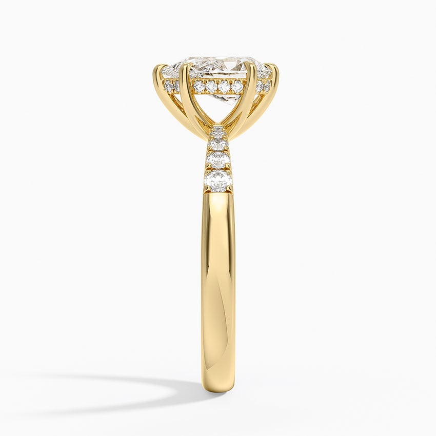 Bella Hidden Halo Diamond Ring (1/5 ct. tw.) Yellow Gold 18k Pear Engagement Ring