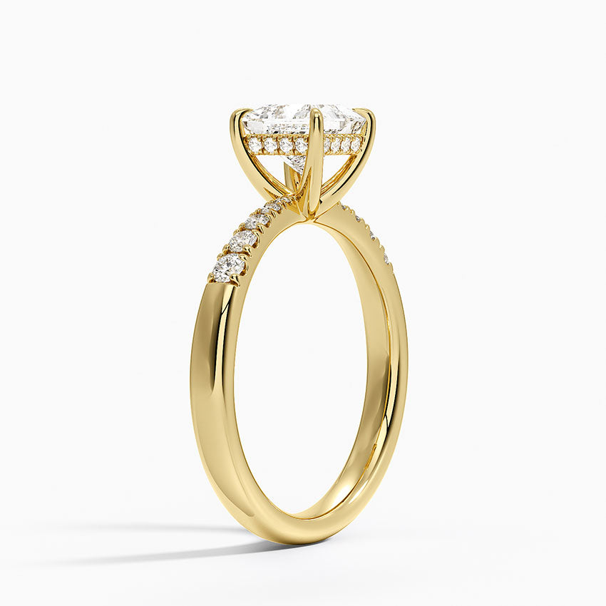 Bella Hidden Halo Diamond Ring (1/5 ct. tw.) Yellow Gold 18k Princess Engagement Ring