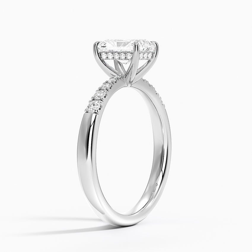 Bella Hidden Halo Diamond Ring (1/5 ct. tw.) Platinum Radiant Engagement Ring