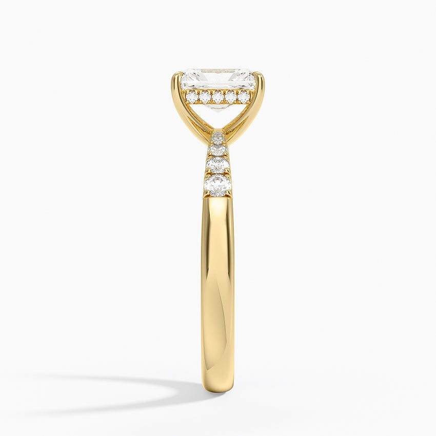 Bella Hidden Halo Diamond Ring (1/5 ct. tw.) Yellow Gold 18k Radiant Engagement Ring