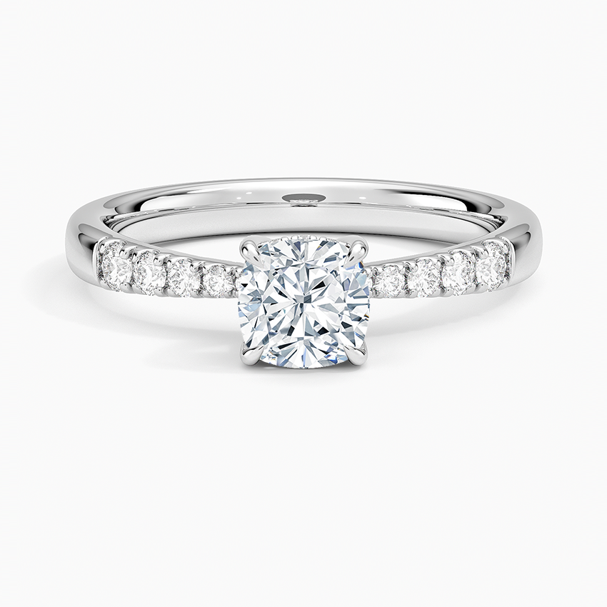 Bella Hidden Halo Diamond Ring (1/5 ct. tw.) Platinum Cushion Engagement Ring