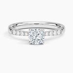 Bella Hidden Halo Diamond Ring (1/5 ct. tw.) Platinum Cushion Engagement Ring