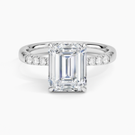 Bella Hidden Halo Diamond Ring (1/5 ct. tw.) Platinum Emerald Engagement Ring