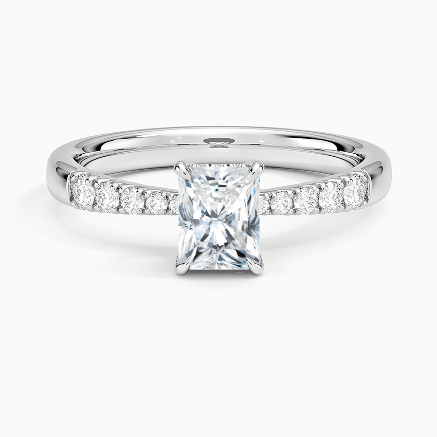 Bella Hidden Halo Diamond Ring (1/5 ct. tw.) Platinum Radiant Engagement Ring