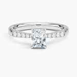 Bella Hidden Halo Diamond Ring (1/5 ct. tw.) Platinum Radiant Engagement Ring