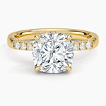 Bella Hidden Halo Diamond Ring (1/5 ct. tw.) Yellow Gold 18k Cushion Engagement Ring