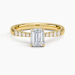 Bella Hidden Halo Diamond Ring (1/5 ct. tw.) Yellow Gold 18k Emerald Engagement Ring