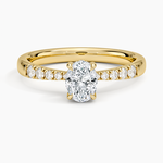 Bella Hidden Halo Diamond Ring (1/5 ct. tw.) Yellow Gold 18k Oval Engagement Ring