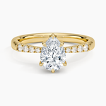 Bella Hidden Halo Diamond Ring (1/5 ct. tw.) Yellow Gold 18k Pear Engagement Ring