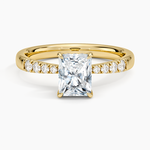 Bella Hidden Halo Diamond Ring (1/5 ct. tw.) Yellow Gold 18k Radiant Engagement Ring