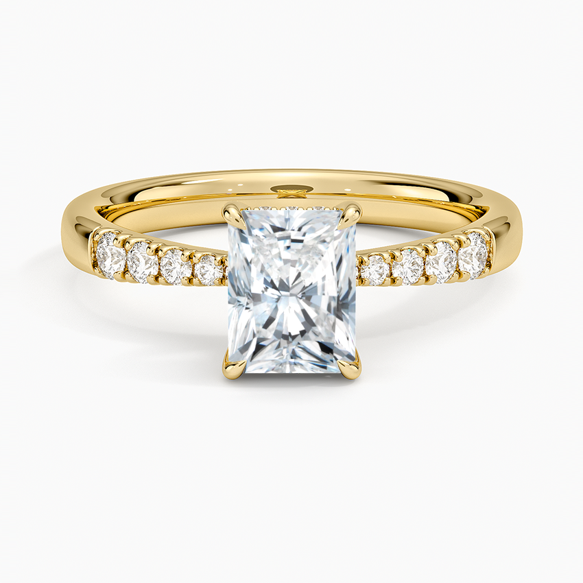 Bella Hidden Halo Diamond Ring (1/5 ct. tw.) Yellow Gold 18k Radiant Engagement Ring
