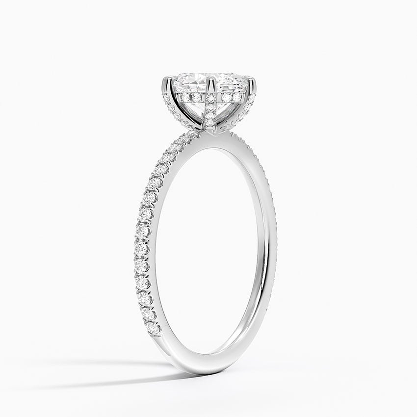 Viviana Three-Quarter Coverage Six-Prong Diamond Ring (1/3 ct. tw.) Platinum Oval Engagement Ring