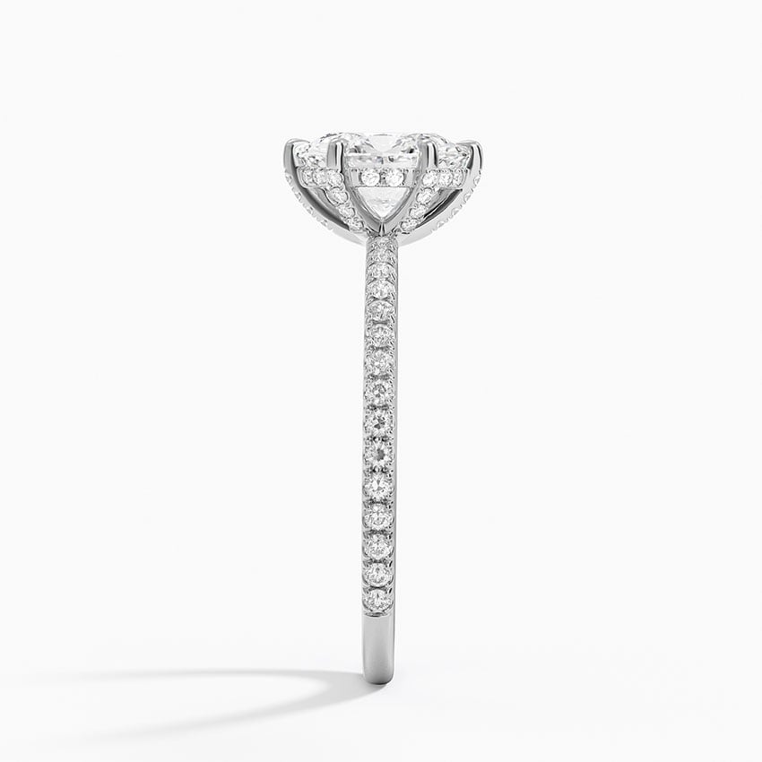 Viviana Three-Quarter Coverage Six-Prong Diamond Ring (1/3 ct. tw.) Platinum Oval Engagement Ring