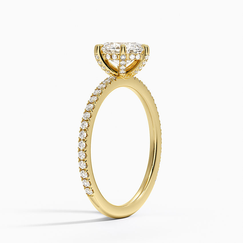 Viviana Three-Quarter Coverage Six-Prong Diamond Ring (1/3 ct. tw.) Yellow Gold 18k Oval Engagement Ring