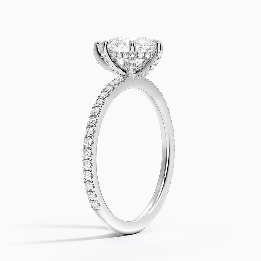 Viviana Three-Quarter Coverage Six-Prong Diamond Ring (1/3 ct. tw.) Platinum Princess Engagement Ring
