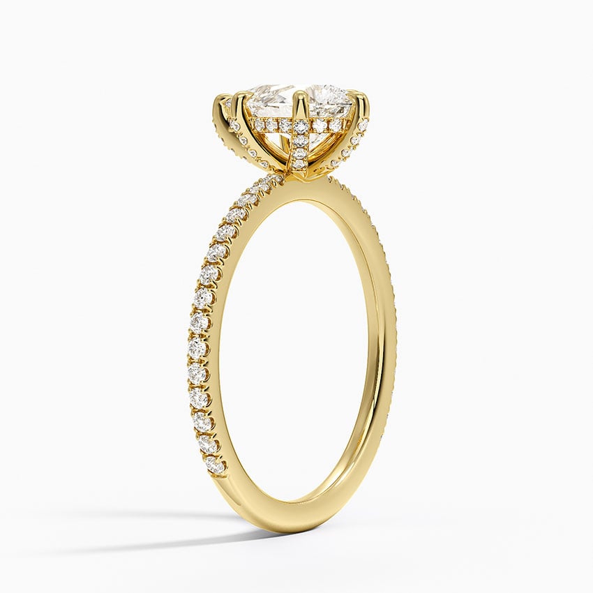 Viviana Three-Quarter Coverage Six-Prong Diamond Ring (1/3 ct. tw.) Yellow Gold 18k Princess Engagement Ring