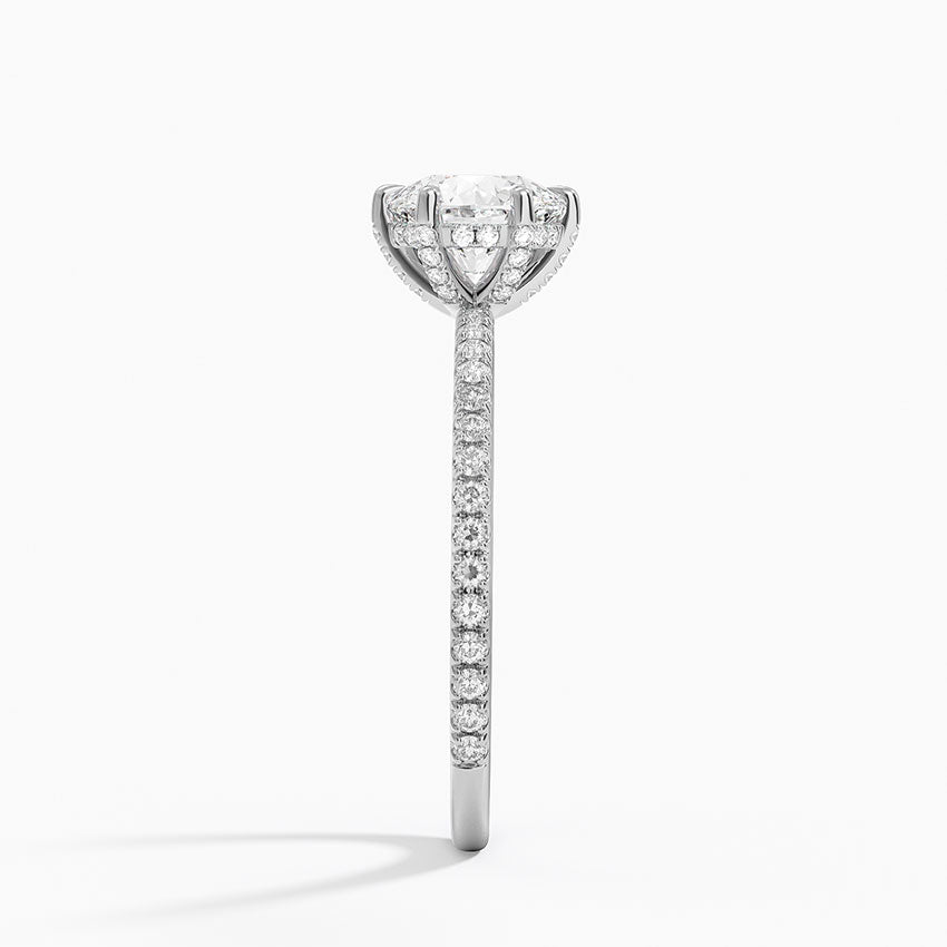 Viviana Three-Quarter Coverage Six-Prong Diamond Ring (1/3 ct. tw.) Platinum Round Engagement Ring