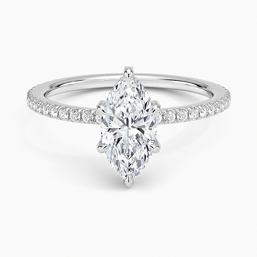 Viviana Three-Quarter Coverage Six-Prong Diamond Ring (1/3 ct. tw.) Platinum Marquise Engagement Ring