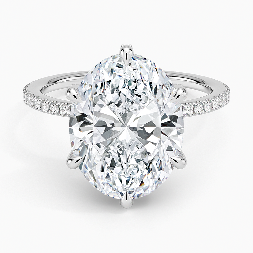 Viviana Three-Quarter Coverage Six-Prong Diamond Ring (1/3 ct. tw.) Platinum Oval Engagement Ring