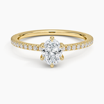 Viviana Three-Quarter Coverage Six-Prong Diamond Ring (1/3 ct. tw.) Yellow Gold 18k Oval Engagement Ring