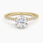 Viviana Three-Quarter Coverage Six-Prong Diamond Ring (1/3 ct. tw.) Yellow Gold 18k Round Engagement Ring