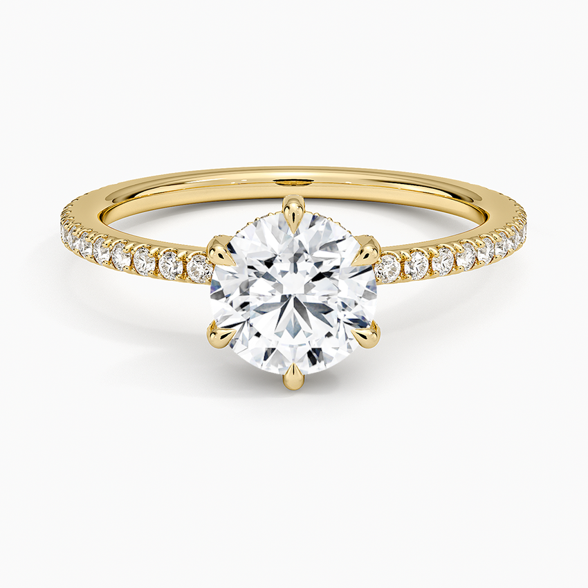 Viviana Three-Quarter Coverage Six-Prong Diamond Ring (1/3 ct. tw.) Yellow Gold 18k Round Engagement Ring