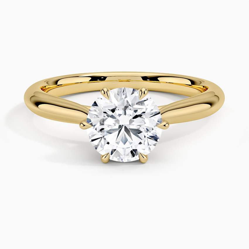 Catalina Solitaire Ring Yellow Gold 18k Round Engagement Ring