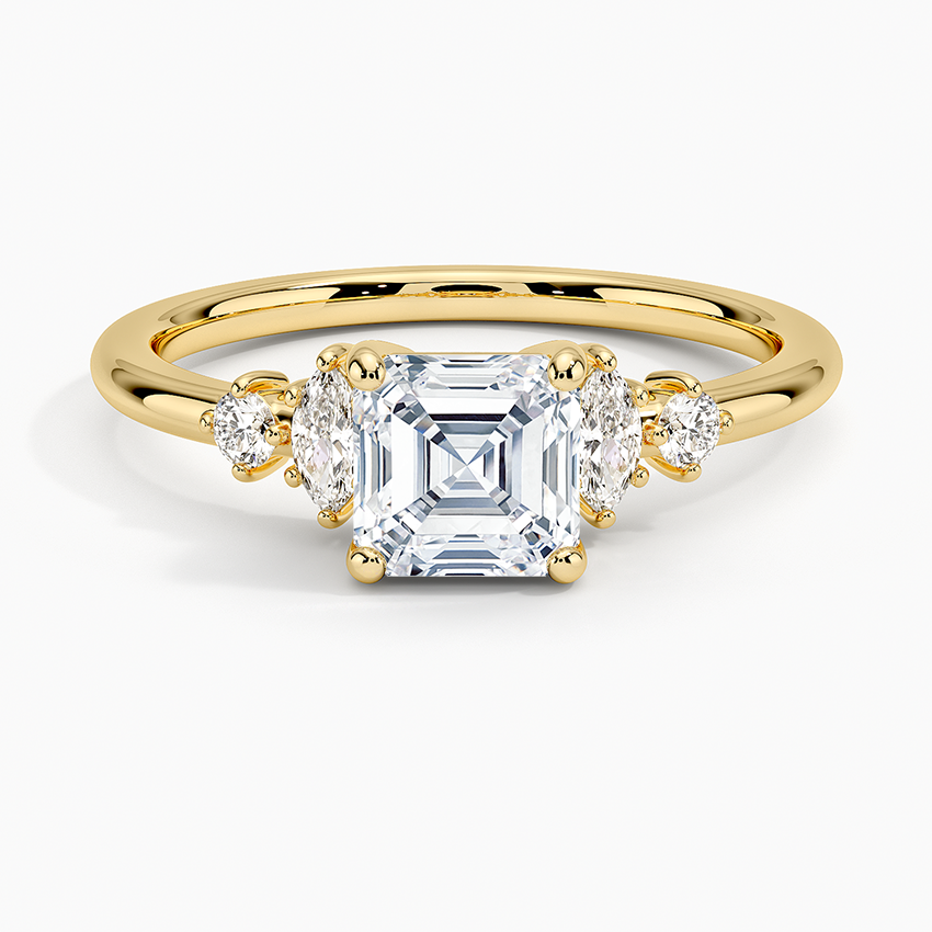 Miroir Diamond Ring Yellow Gold 18k Asscher Engagement Ring