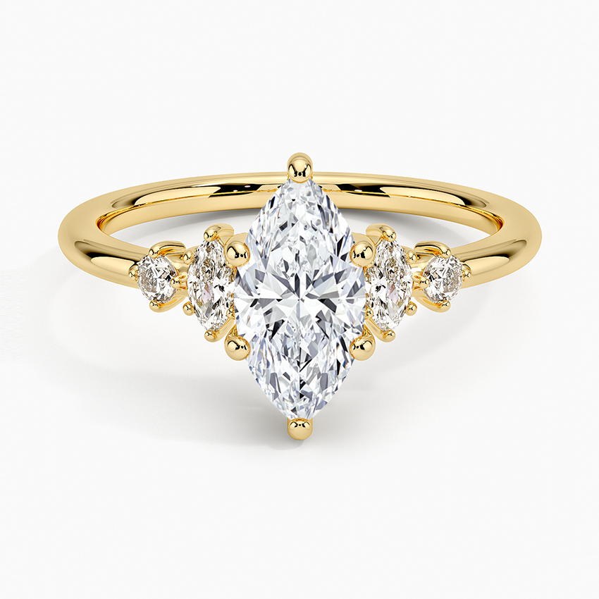 Miroir Diamond Ring Yellow Gold 18k Marquise Engagement Ring