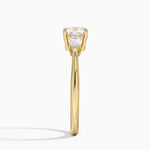 Opera Three Stone Diamond Ring Yellow Gold 18k Cushion Engagement Ring