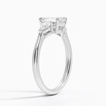 Opera Three Stone Diamond Ring Platinum Emerald Engagement Ring