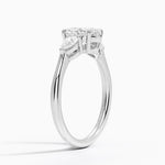 Opera Three Stone Diamond Ring Platinum Oval Engagement Ring